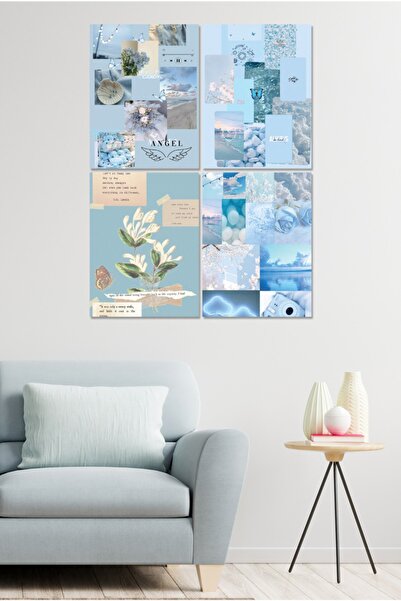 Cadran 4 Parçalı Çerçeve Görünümlü Mdf Tablo Seti Dnu037