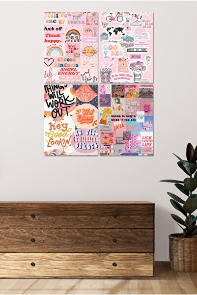 Cadran 4 Parçalı Çerçeve Görünümlü Mdf Tablo Seti Dnu036