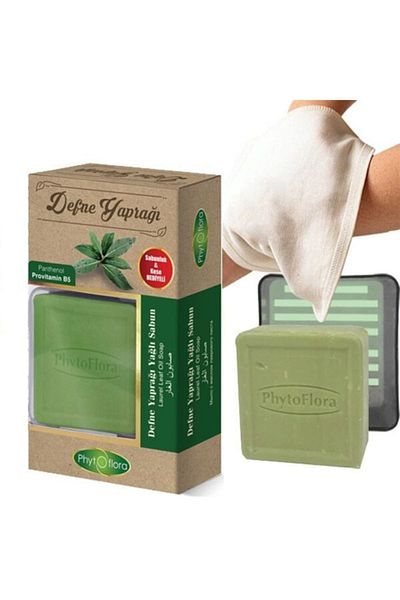 Mindivan Siftaholsun Laurel Leaf Oil Soap 125 g (with Pouch and Soap Dispenser Gift)