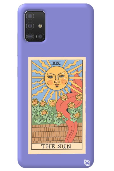 WANNA PROTECT Samsung A71 Lilac Premium Velvet Inside Tarot Sun Patterned Sil...