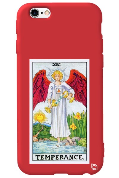 WANNA PROTECT iPhone 6 6S Red Premium Velvet Inside Tarot Balance Patterned S...