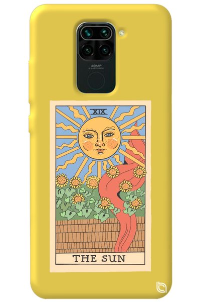 WANNA PROTECT Xiaomi Redmi Note 9 Yellow Premium Velvet Inside Tarot Sun Patt...