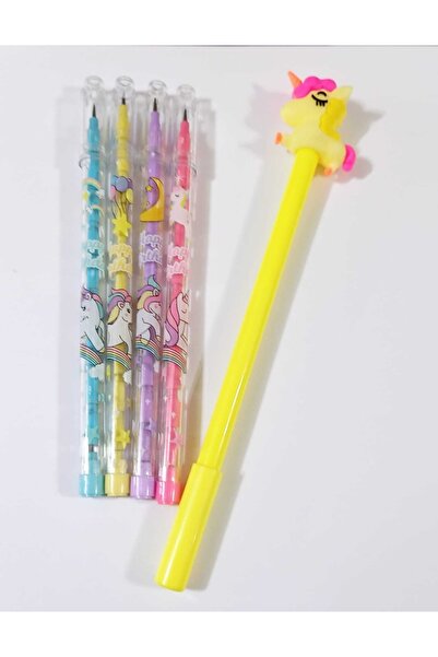 Cem Yumurtlayan Kalem Seti 4lü Ve Unicorn Jel Kalem