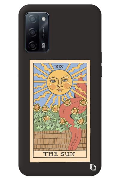 WANNA PROTECT Oppo A52 Black Premium Inside Velvet Tarot Sun Patterned Silico...