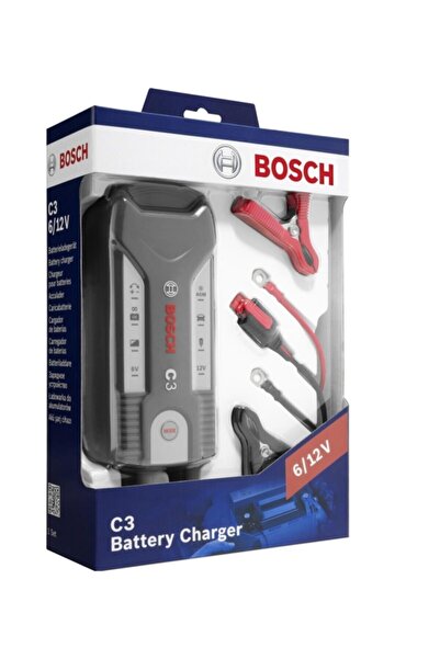 Bosch Motostart C3 Motosiklet Oto Akü Şarj Cihazı 6 / 12 Volt. 1,2-120 Ah. Ar...