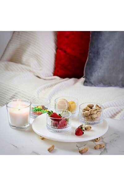 Akayev Elysia 4-Piece Jam Holder with Marble 25 cm Gold Bead Legs