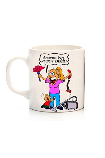 ART HEDİYE كوب مطبوع على الجانبين أنا لست روبوتًا