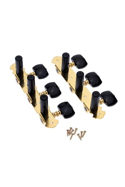 Alice Ao-020b3p Black Quality 3+3 Model Calcic Guitar Auger Set - Screws Included