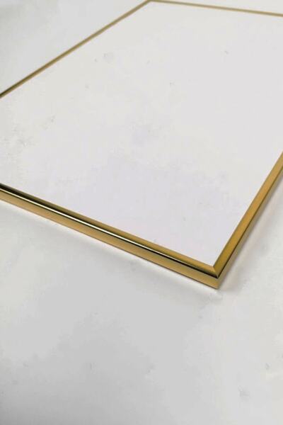 Linacci Ikili Gold Alüminyum Metal Çerçeveli Camlı Poster Tablo Seti