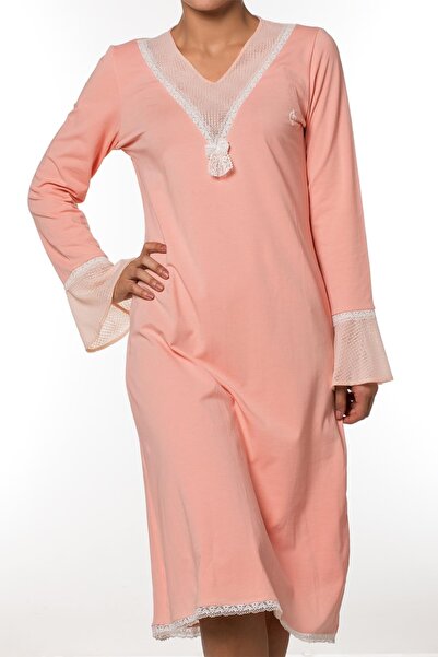 Doremi Long Sleeve Combed Cotton Nightgown