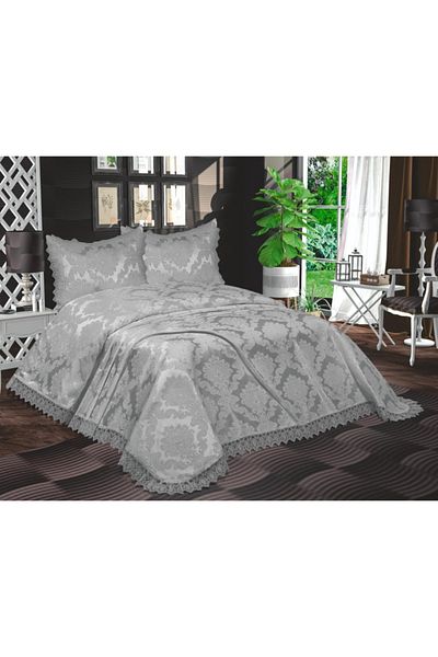 Nascor Turkey Aden French Lace Chenille Bedspread Set: Bedspread and 2 Pillows