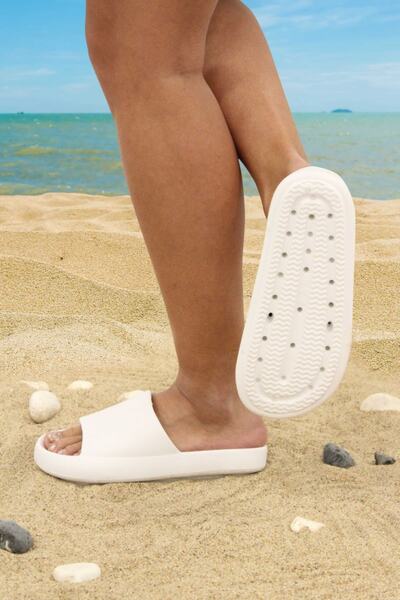 solariz Бели дамски плажни чехли за басейн, море, ежедневни