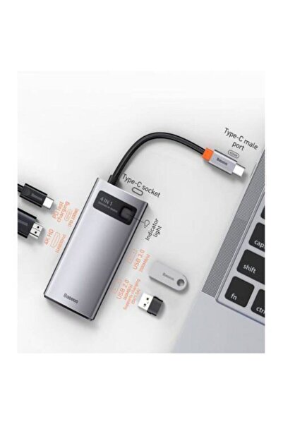 Baseus 4in1 Type-c Hub Hdmı Usb 2.0 Usb 3.0 Usb Çoğaltıcı Görüntü Aktarım Kiti Macbook Laptop Ipad