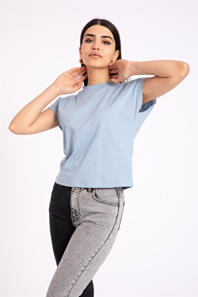 ModaPlaza Дамска тениска с яка и стойка 4065