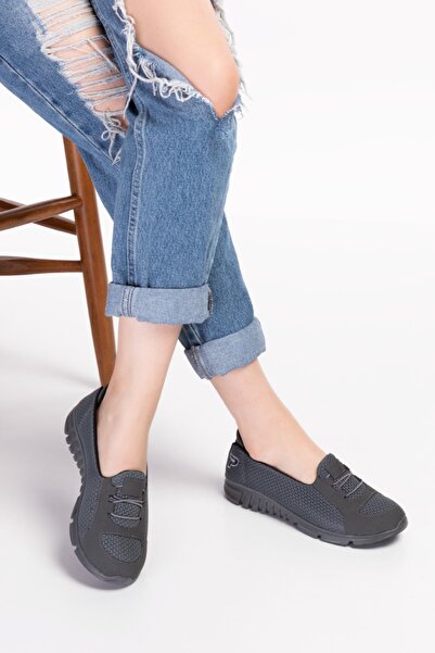 Akgün Terlik Women's Gray Orthopedic Memory Sole Casual Shoes