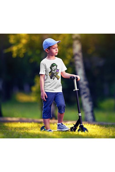 Raf Coll Tricou alb cu imprimeu digital pentru copii unisex
