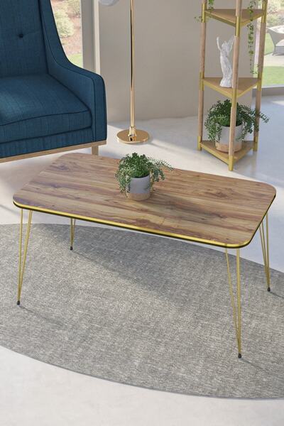 GOLDFALEZ Orta Sehpa Çift Kr Gold Ceviz Tel