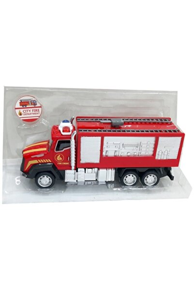 Genel Markalar Pilli Sesli Işıklı Metal Kırmızı Çekbırak Itfaiyeler 16 Cm 881a