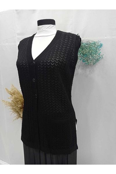 Sel Tekstil Women's Mercerized Chain Motif Mother Vest