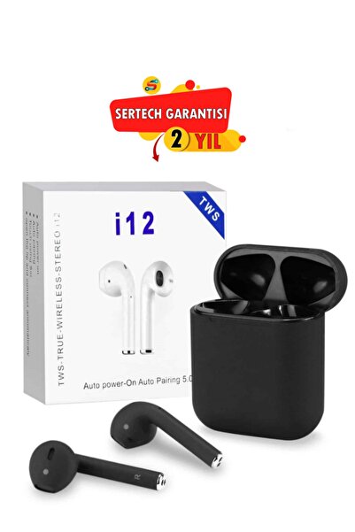RoyTeknoloji Tws Siyah I12 Ios Android Universal Hd Ses Kalitesi Bluetooth Ku...
