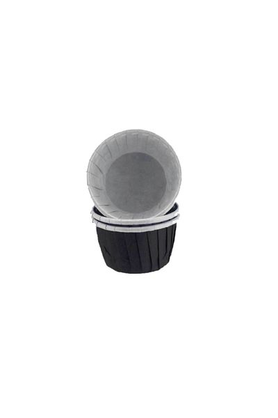 TT Tahtakale Toptancıları Cupcake Mold Medium Solid Color 50*39 mm (50 Pieces) Black