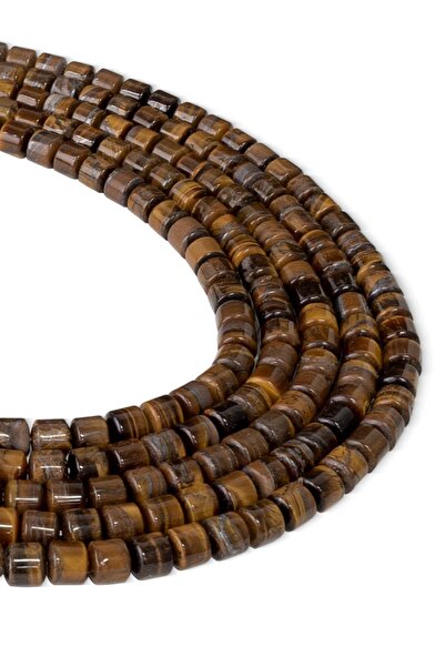 Dünya Doğal Taş Σειρά από φυσική πέτρα Tiger Eye 6x6 mm