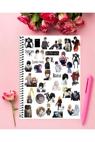 animeandyourworld Death Note Kira Anime Pattern - Unlined Large Size Notebook with 1 A4 Size 21*29cm Ring