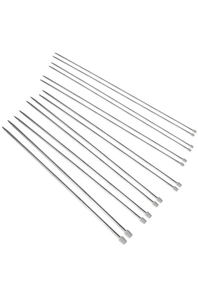 Prestij Boncuk Yabalı Titanyum Metal Şiş Seti-2-2,5-3-3,5-4-4,5-5 Numara - 7 Adet