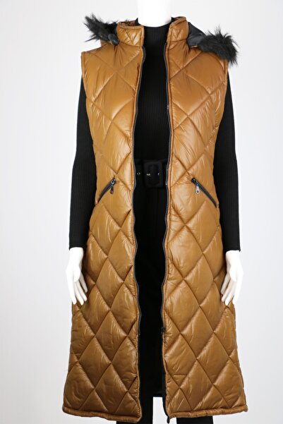 hepyen Hardal Kapitone Desen Şişme Yelek