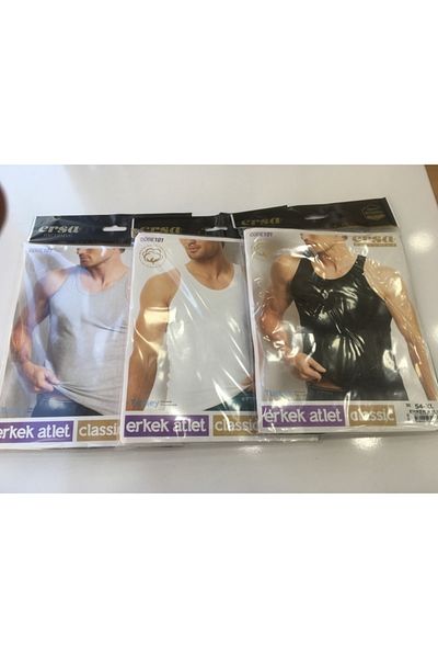 ersa çamaşır 3 Pieces 100% Cotton (Cotton) Solid Colored Men's Classic Athlete