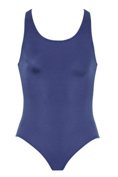Kom Girl's Navy Blue Sports Swimsuit
