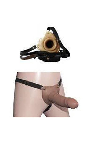 Doğal Latex 19c M Belden Bağlamalı Penis Içi Boş Takma Protez Penis Dildo