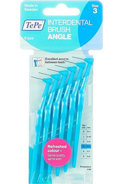 TePe Angle Interface Brush Blue 0.6 Mm Pack of 6