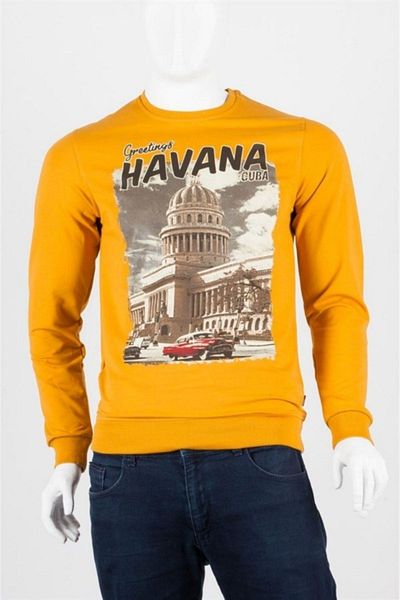 Dünyadan Hediyeler Havana Unisex Βαμβακερό φούτερ με λεπτή εφαρμογή μεγάλο