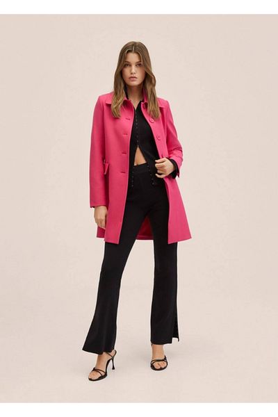 MANGO Woman Buttoned Fitted Coat