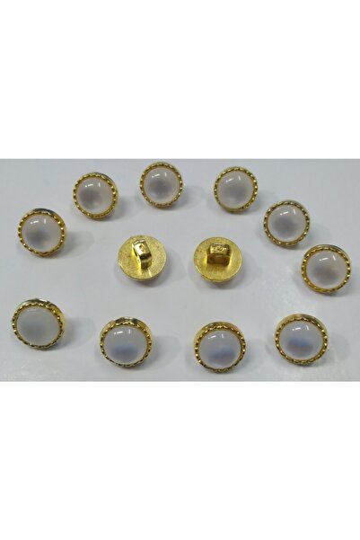 Elit Metalize Taşlı Kadın  Gömlek Düğmesi 12 Adet