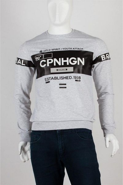 Dünyadan Hediyeler Δανία Unisex Βαμβακερό φούτερ με λεπτή εφαρμογή Medium