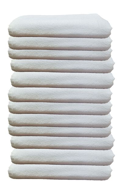 Mira Pack of 12 White Microfiber Sports Hairdresser Towels - 50x90 Cm