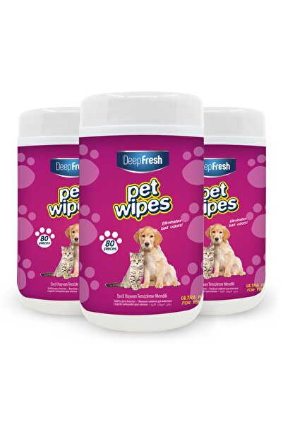 Deep Fresh Pet Temizleme Mendili Kutulu 80 Yaprak 3 Adet
