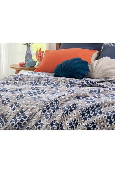 English Home Navy Blue Single Pike - Pool Pop Printed, 150x220 Cm