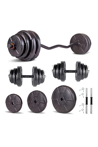 ECG Ecgspor HERO Serisi 105 KG Dambıl Seti ve Halter Seti Ağırlık Fitness Seti