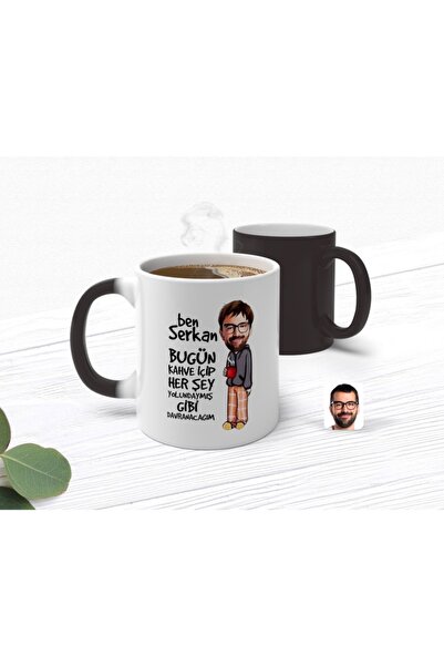 Bk Gift Kişiye Özel Erkek Her Şey Yolundaymış Gibi Karikatürlü Sihirli Kupa B...