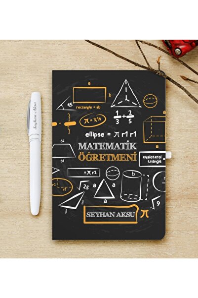 Bk Gift Kişiye Özel Matematik Öğretmeni Beyaz Defter Ve Kalem Hediye Seti-10