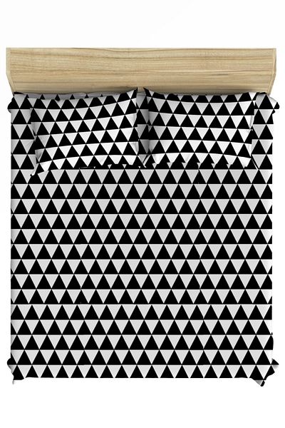 makiteks Σετ σεντόνια 100% βαμβακερά 57 Strands Ranforce Fitted 180x200, 2 τεμάχια 50x70 Μαξιλαροθήκες