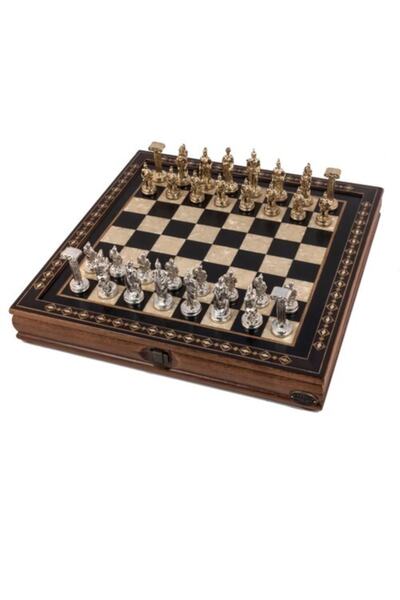 Helena Wood Art Hero Siyah Mdl Satranç Seti / Metal Figürlü