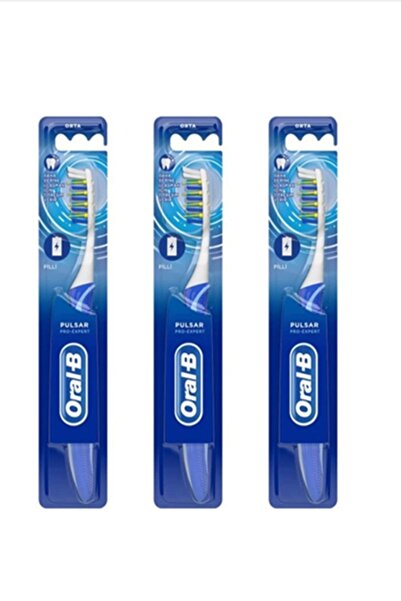 Oral-B Pulsar Pilli Titreşimli Diş Fırçası Pro-expert Medium Orta 3 Adet