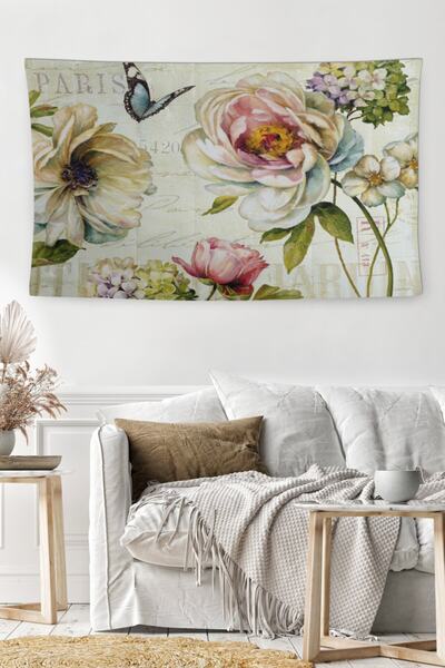 MEKTA HOME Cu model floral, lavabil, rezistent la decolorare, rezistent la pe...