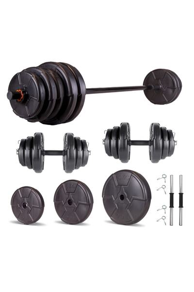 ECG Ecgspor HERO Serisi 85 KG Dambıl Seti ve Halter Seti Ağırlık Fitness Seti