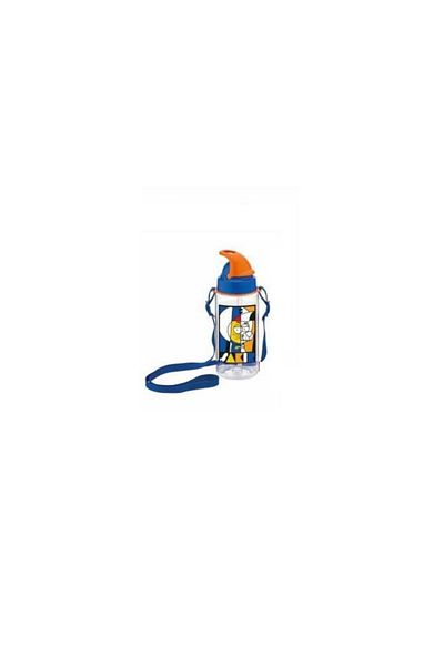 Gıpta Kral Şakir Patterned Tritan Flask with Straw 500 Ml - Blue-orange