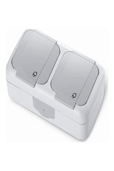 VİKO Palmiye Sıva Üstü Ikili Kapaklı Topraklı Priz